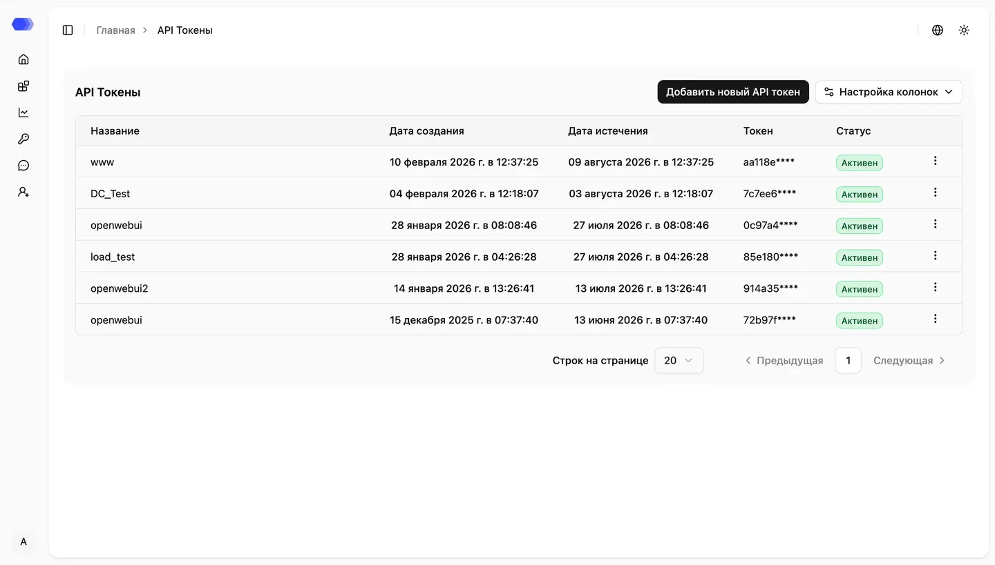 Page "API-Tokens"